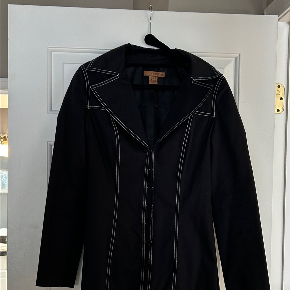 Women's Black Jacket with White Stitching